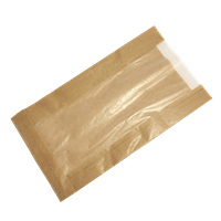 Papírový sáček EKO 16+6x28 cm hnědý s papírovým okénkem CRYSTAL