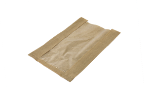 Papírový sáček 26+5x40 cm hnědý s okénkem na chleba