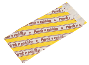 Papírový sáček 7+4x15 cm na párek v rohlíku potisk