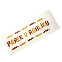 Papírový sáček 8+3x19 cm na párek v rohlíku potisk
