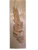 Papírový sáček 12+6x37 cm na sandwich s potiskem