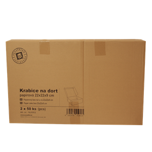 Krabice na dort papírová 22x22x9 cm ideal pack®