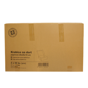 Krabice na dort papírová 28x28x10 cm ideal pack®