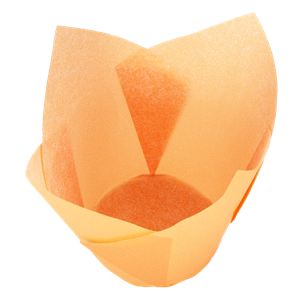 Papírový košíček tulipán na muffiny 5 cm oranžový