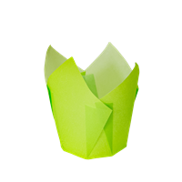 Papírový košíček tulipán na muffiny 5 cm zelený