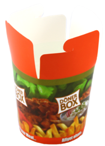 Papírový box na jídlo 450 ml potisk