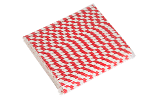 Papírové brčko červeno-bílé proužky 8/197 mm