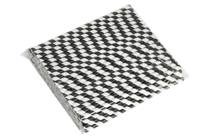 Papírové brčko černo-bílé proužky 8/197 mm