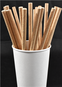 Papírové brčko JUMBO hnědé 8/250 mm