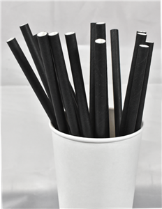 Papírové brčko JUMBO černé 8/250 mm