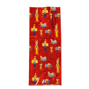Celofánový sáček (tatrafán) 16+8x48 cm Nadílka červený