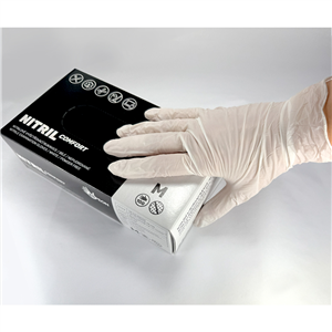 Nitrilové rukavice jednorázové ochranné vel. M bílé