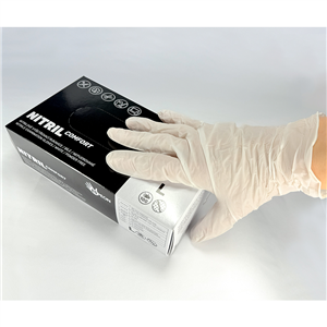 Nitrilové rukavice jednorázové ochranné vel. L bílé