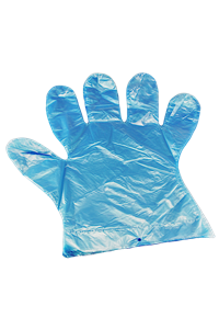 Jednorázové mikrotenové rukavice HDPE odtrhávací modré