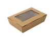 Papírový box EKO na jídlo 218/195 x 163/140 x 65 mm kraft s okénkem 2050 ml