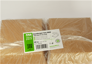 Hamburger box / krabička EKO na hamburger 140x140x70 mm kraft ideal pack®