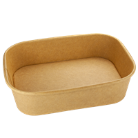 Papírová miska EKO na salát 168x120x45 mm 580 ml kraft oválná ideal pack®