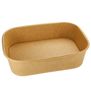 Papírová miska EKO na salát 168x120x45 mm 580 ml kraft oválná ideal pack®