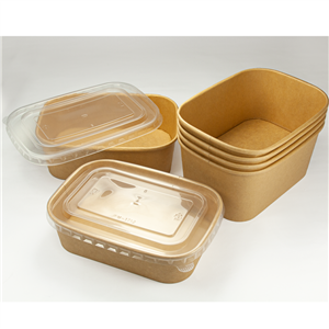 Papírová miska EKO na salát 168x120x45 mm 580 ml kraft oválná ideal pack®