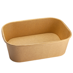 Papírová miska EKO na salát 168x120x55 mm 750 ml kraft oválná ideal pack®