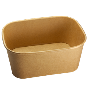 Papírová miska EKO na salát 168x120x75 mm 1000 ml kraft oválná ideal pack®