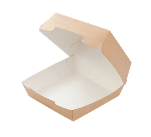 Hamburger box / krabička EKO na hamburger 140x140x70 mm hnědý ideal pack®