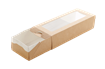 Papírový box / krabička EKO na jídlo 170x70x40 mm hnědý s okénkem ideal pack®