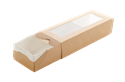 Papírový box / krabička EKO na jídlo 170x70x40 mm hnědý s okénkem