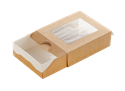 Papírový box / krabička EKO na jídlo 200x120x40 mm hnědý s okénkem ideal pack®