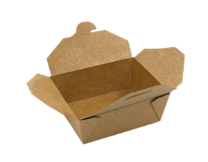 Papírový box EKO na jídlo 120x110x65 mm kraft s chlopněmi 600 ml
