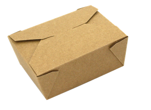 Papírový box EKO na jídlo 128x115x65 mm kraft s chlopněmi 750 ml