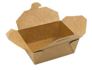 Papírový box EKO na jídlo 128x115x65 mm kraft s chlopněmi 750 ml