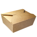 Papírový box EKO na jídlo 151x120x65 mm kraft s chlopněmi 1300 ml ideal pack®