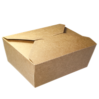 Papírový box EKO na jídlo 151x120x65 mm kraft s chlopněmi 1300 ml ideal pack®