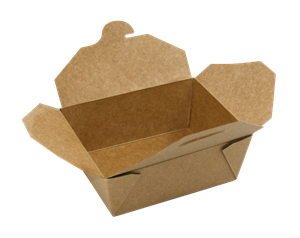 Papírový box EKO na jídlo 215x160x65 mm kraft s chlopněmi 2000 ml