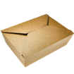 Papírový box EKO na jídlo 195x140x65 mm kraft s chlopněmi 2000 ml ideal pack®