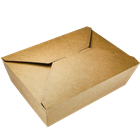 Papírový box EKO na jídlo 195x140x65 mm kraft s chlopněmi 2000 ml ideal pack®