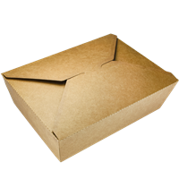 Papírový box EKO na jídlo 195x140x65 mm kraft s chlopněmi 2000 ml ideal pack®