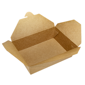 Papírový box EKO na jídlo 195x140x65 mm kraft s chlopněmi 2000 ml ideal pack®
