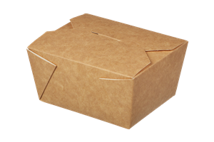 Papírový box EKO na jídlo 130x105x64 mm hnědý s chlopněmi 600 ml