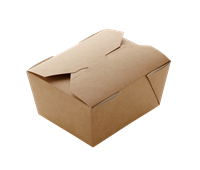 Papírový box EKO na jídlo 168x132x53 mm hnědý s chlopněmi 900 ml
