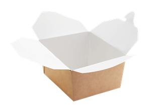 Papírový box EKO na jídlo 168x132x53 mm hnědý s chlopněmi 900 ml