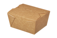 Papírový box EKO na jídlo 168x132x53 mm hnědý s chlopněmi 900 ml