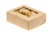 Papírový box EKO na jídlo 100x80x35 mm hnědý s okénkem 300 ml