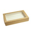 Papírový box EKO na jídlo 200x120x40 mm hnědý s okénkem 1000 ml ideal pack®