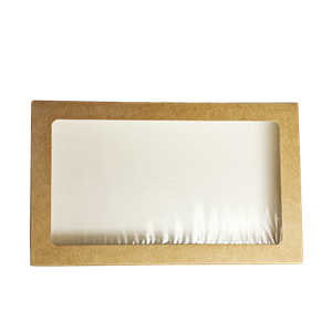 Papírový box EKO na jídlo 200x120x40 mm hnědý s okénkem 1000 ml ideal pack®
