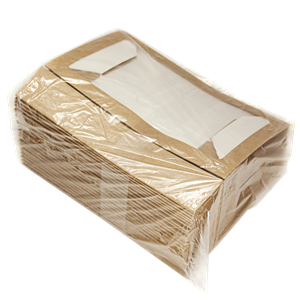 Papírový box EKO na jídlo 200x120x40 mm hnědý s okénkem 1000 ml ideal pack®