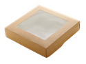 Papírový box EKO na jídlo 200x200x40 mm hnědý s okénkem 1500 ml ideal pack®