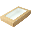 Papírový box EKO na jídlo 260x150x40 mm hnědý s okénkem 1450 ml ideal pack®