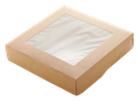 Papírový box EKO na jídlo 260x260x40 mm hnědý s okénkem 2500 ml ideal pack®